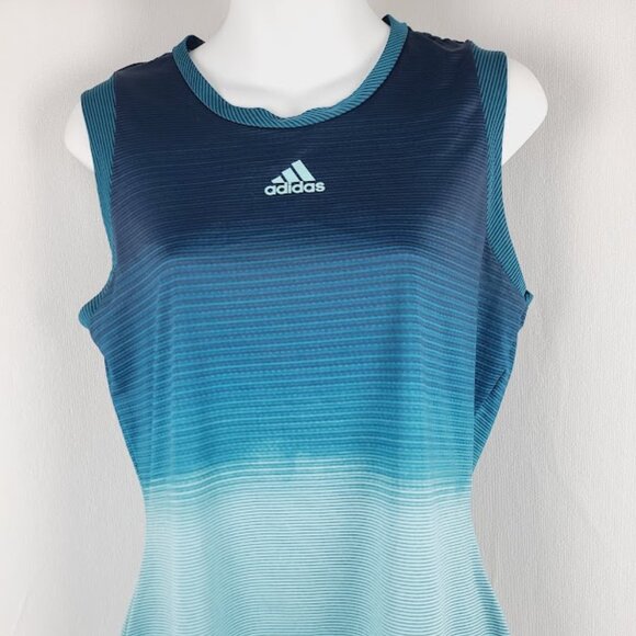 Adidas Women's Dark Blue Mint Parley Sleeveless Athletic Tennis Tank Top Size L - Picture 2 of 13